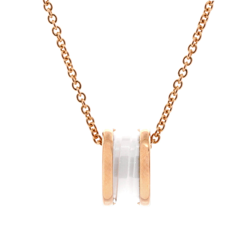 B.Zero1 Pendant Necklace 18K Rose Gold and Ceramic