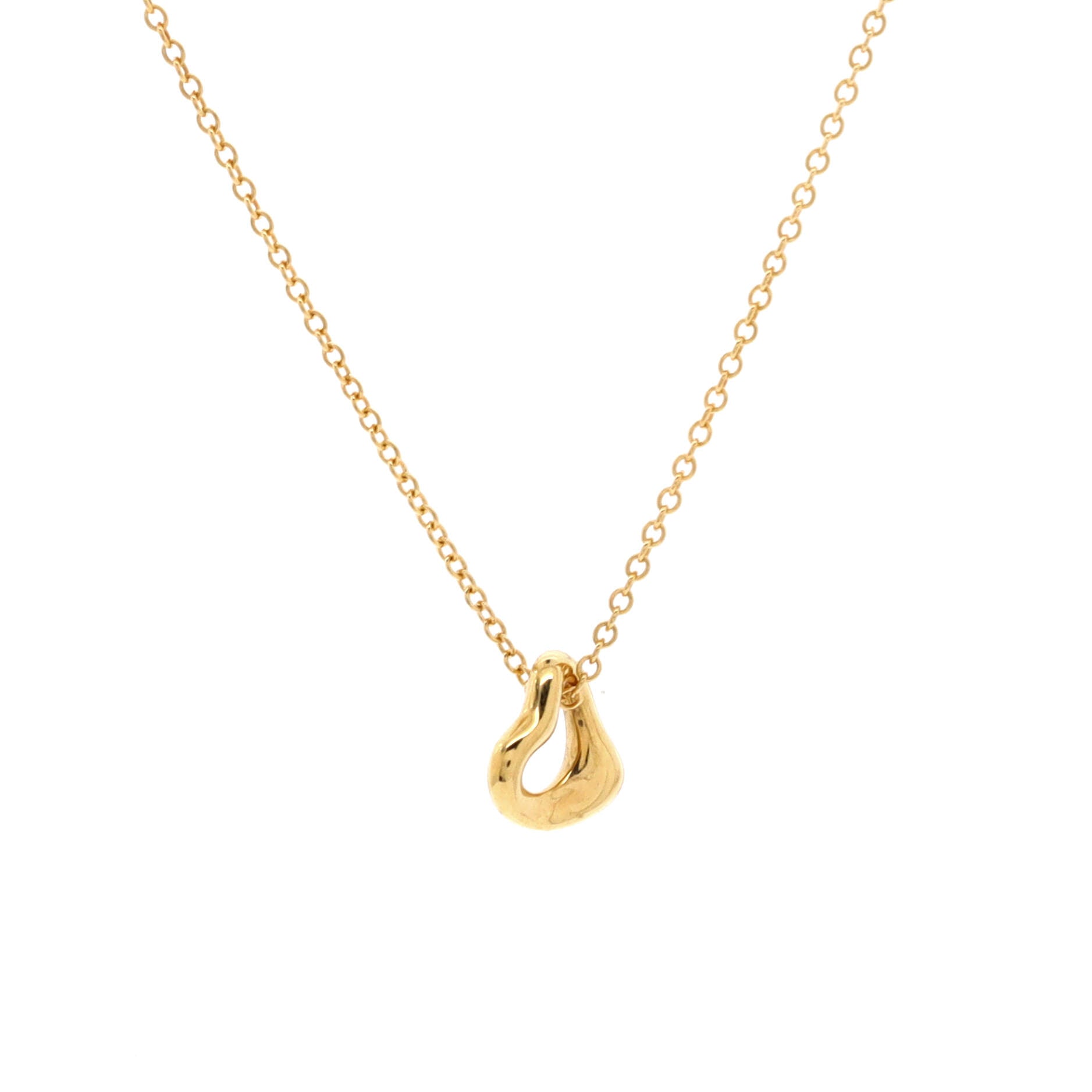 Elsa Peretti Open Heart Pendant Necklace 18K Yellow Gold 7mm