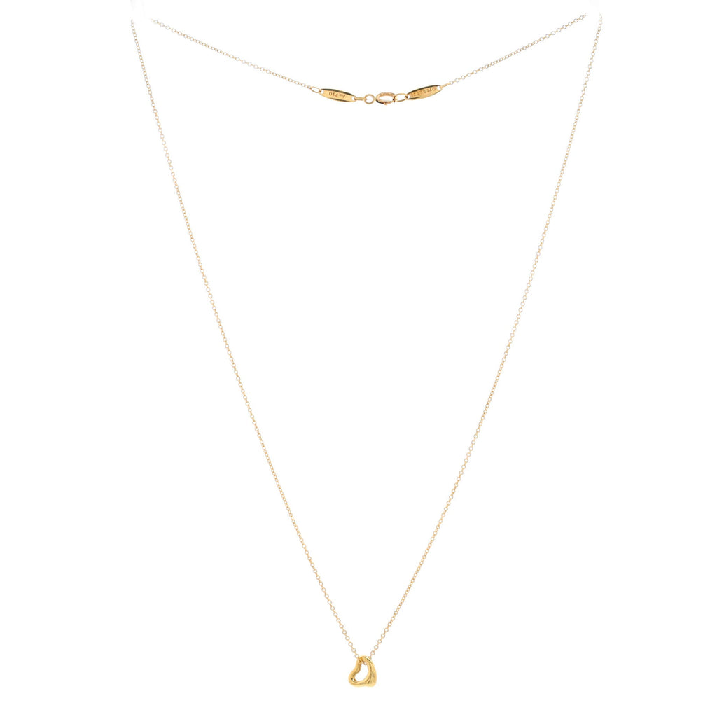 Elsa Peretti Open Heart Pendant Necklace 18K Yellow Gold 7mm