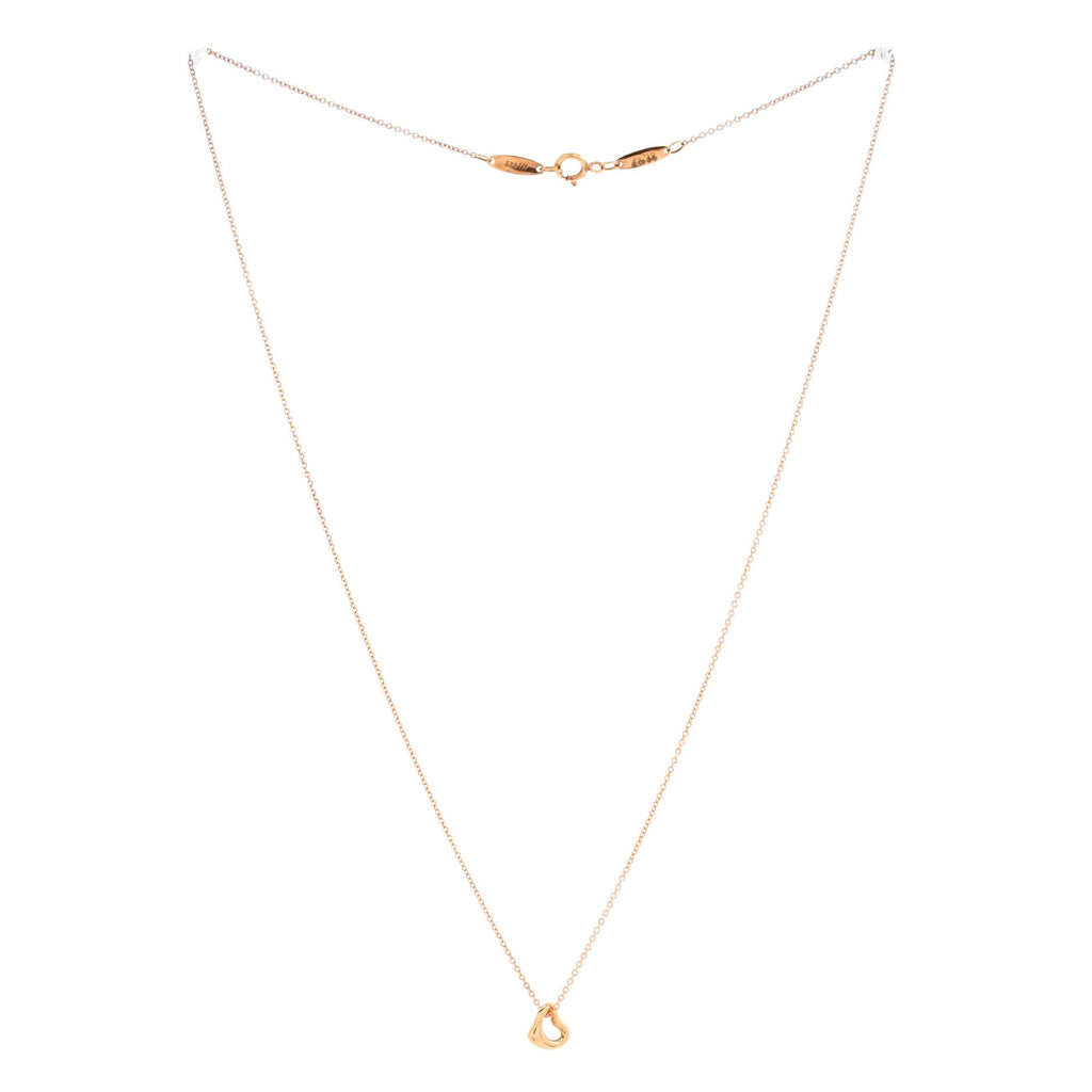 Elsa Peretti Open Heart Pendant Necklace 18K Rose Gold 7mm