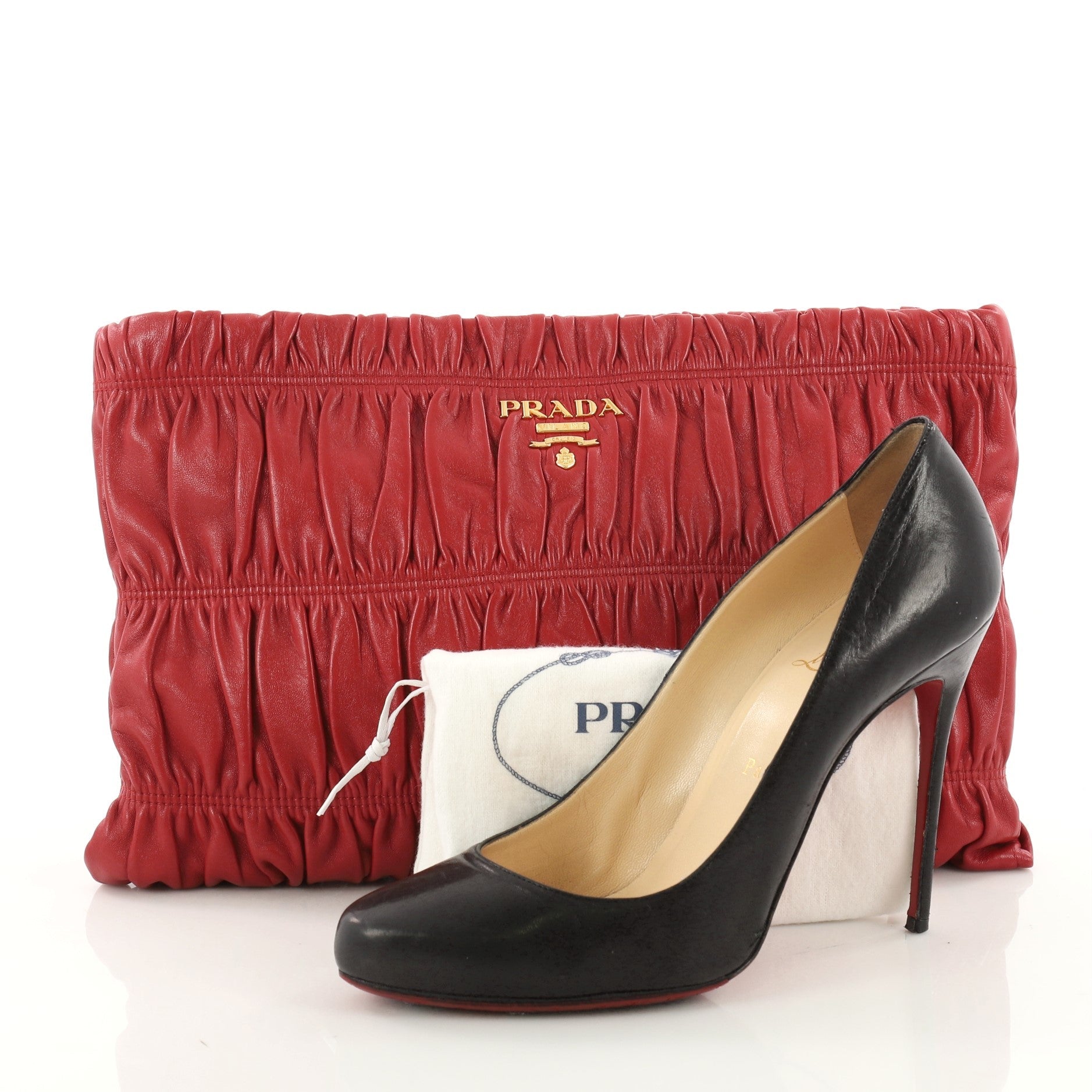 Gaufre Clutch Leather