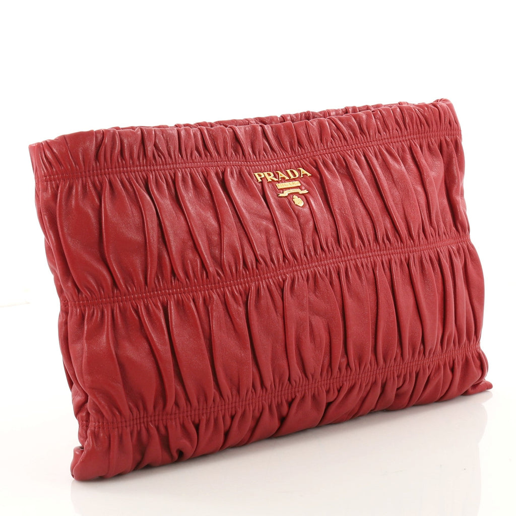 Gaufre Clutch Leather