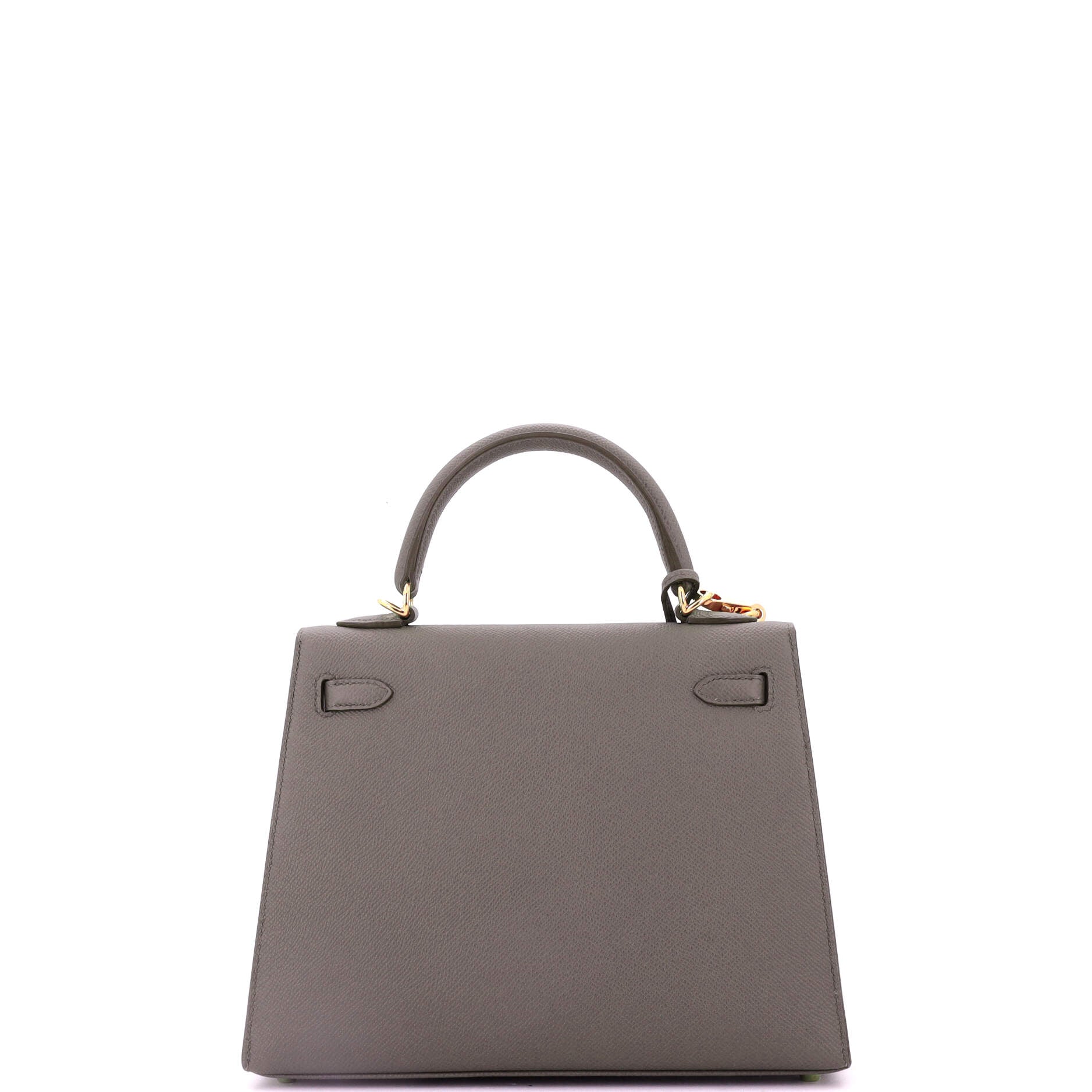Kelly Handbag Grey Epsom with Gold Hardware 25