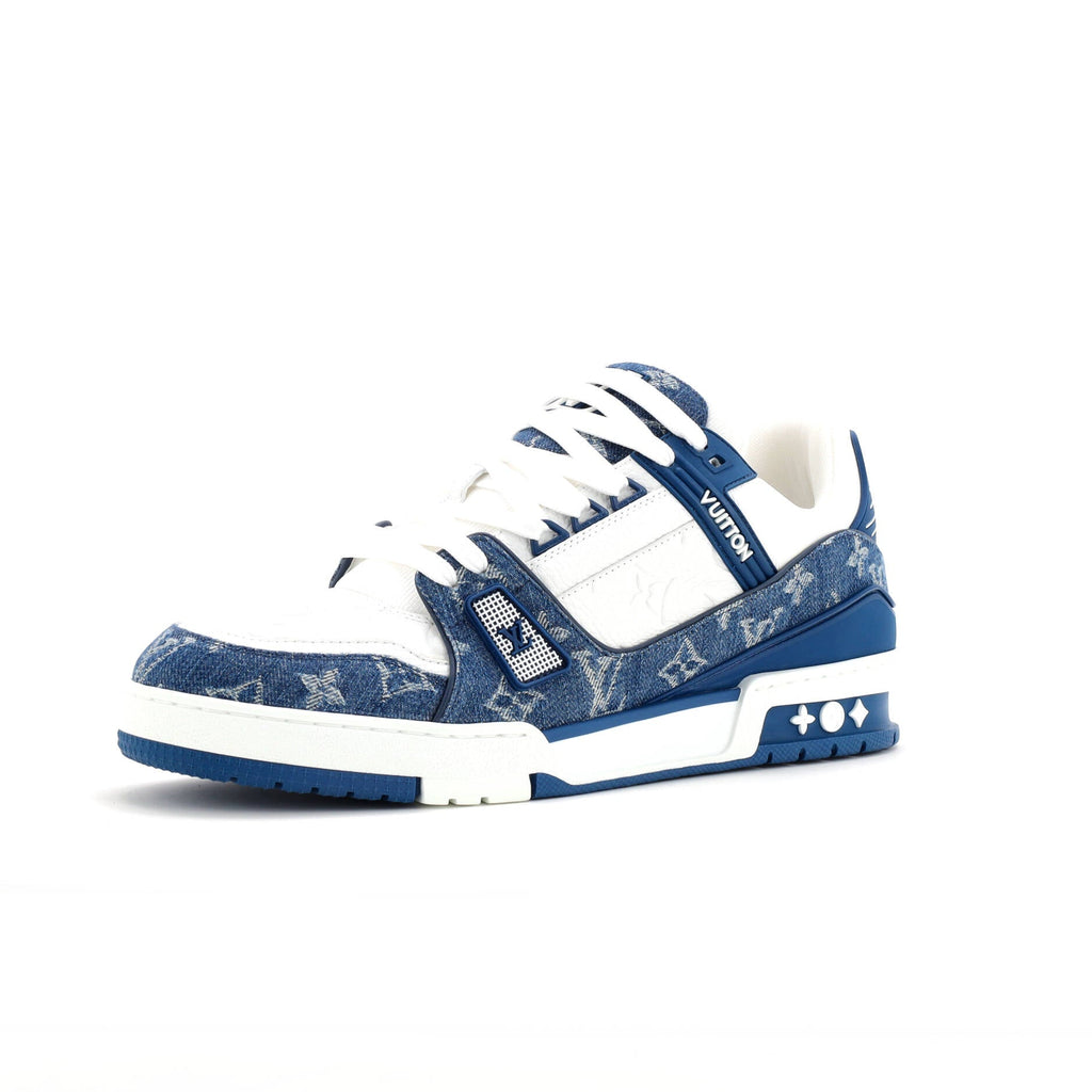 Men's LV Trainer Sneakers Monogram Empreinte Leather and Monogram Denim
