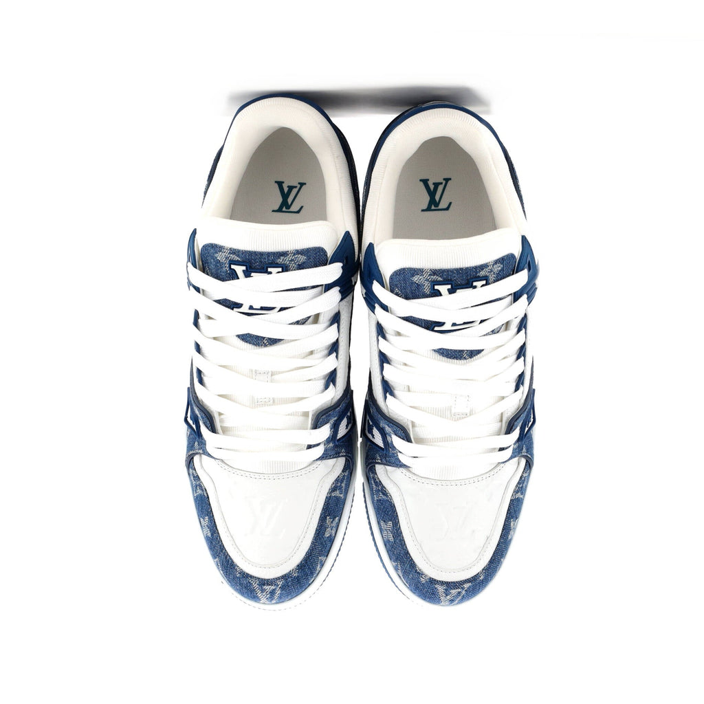 Men's LV Trainer Sneakers Monogram Empreinte Leather and Monogram Denim