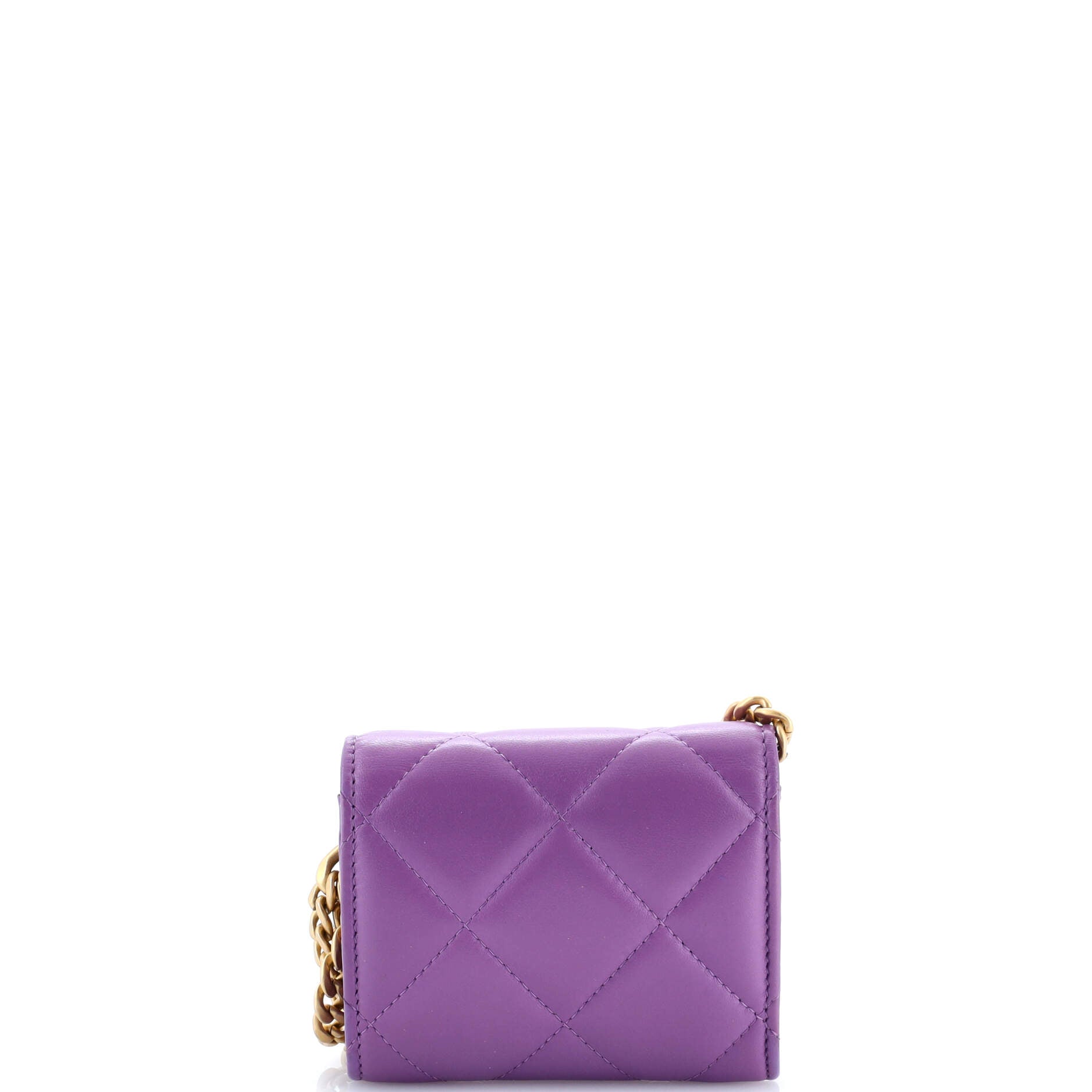 Pending CC Card Holder on Chain Quilted Lambskin