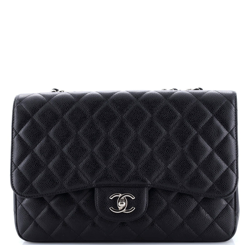 Vintage Classic Single Flap Bag Quilted Caviar Jumbo