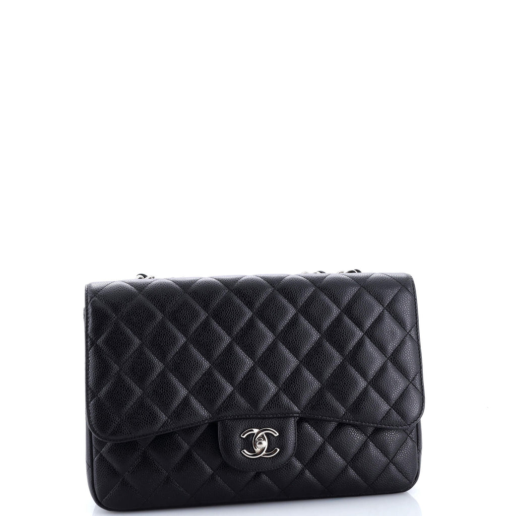 Vintage Classic Single Flap Bag Quilted Caviar Jumbo