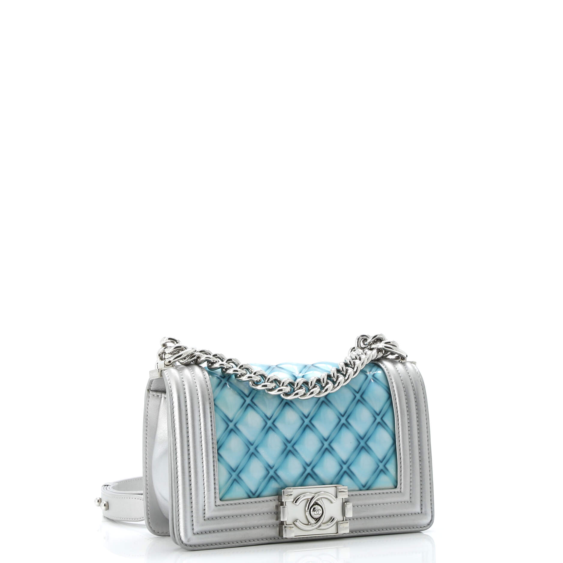 Boy Flap Bag Quilted Holographic PVC Small