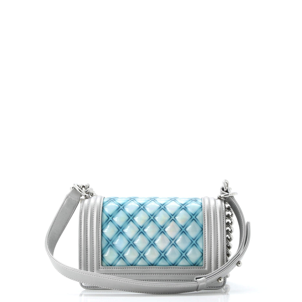 Boy Flap Bag Quilted Holographic PVC Small