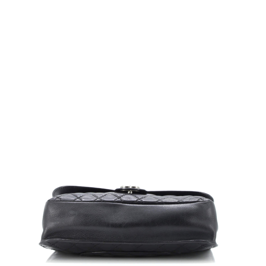 CC Push Lock Flap Bag Stitched Calfskin Jumbo