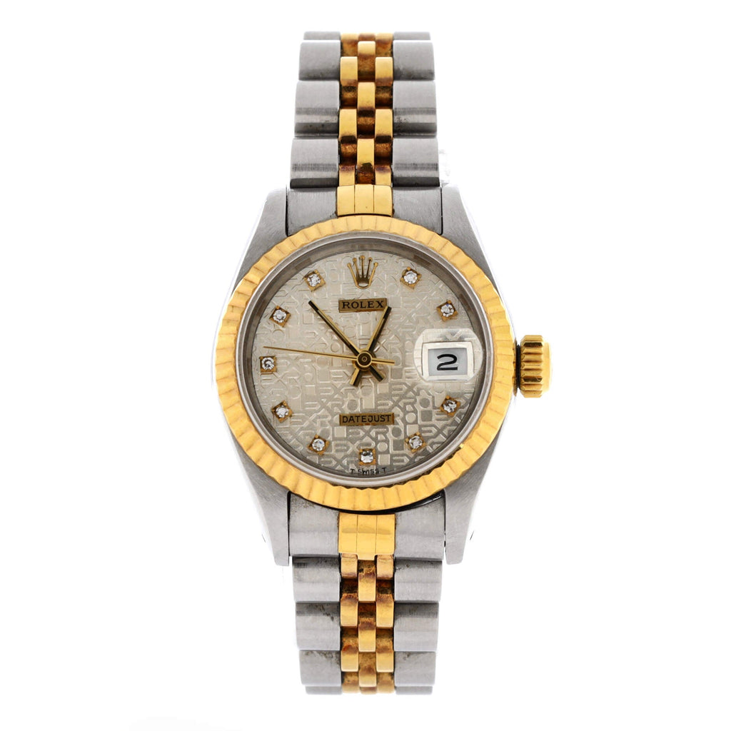 Oyster Perpetual Datejust Automatic Watch Stainless Steel and Yellow Gold with Diamond Markers 26