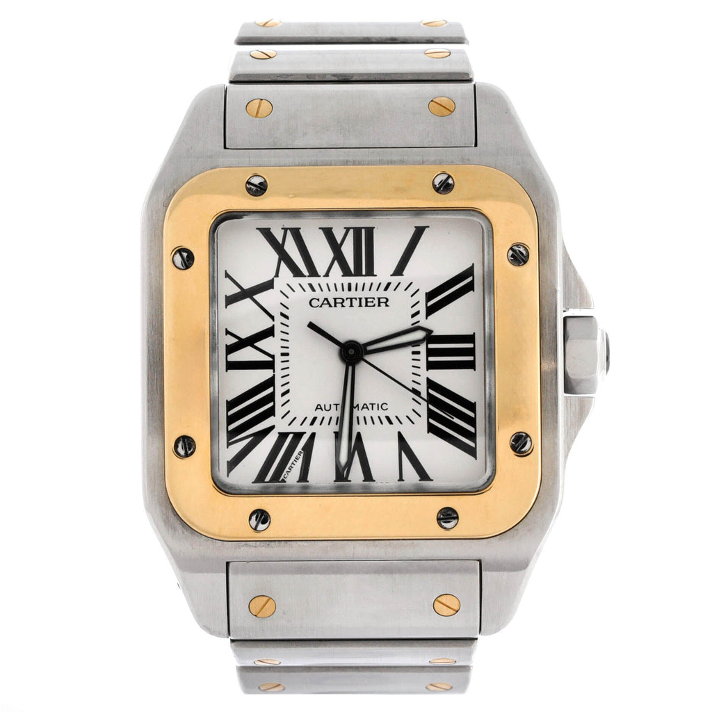 Santos 100 Automatic Watch Stainless Steel and Yellow Gold 40