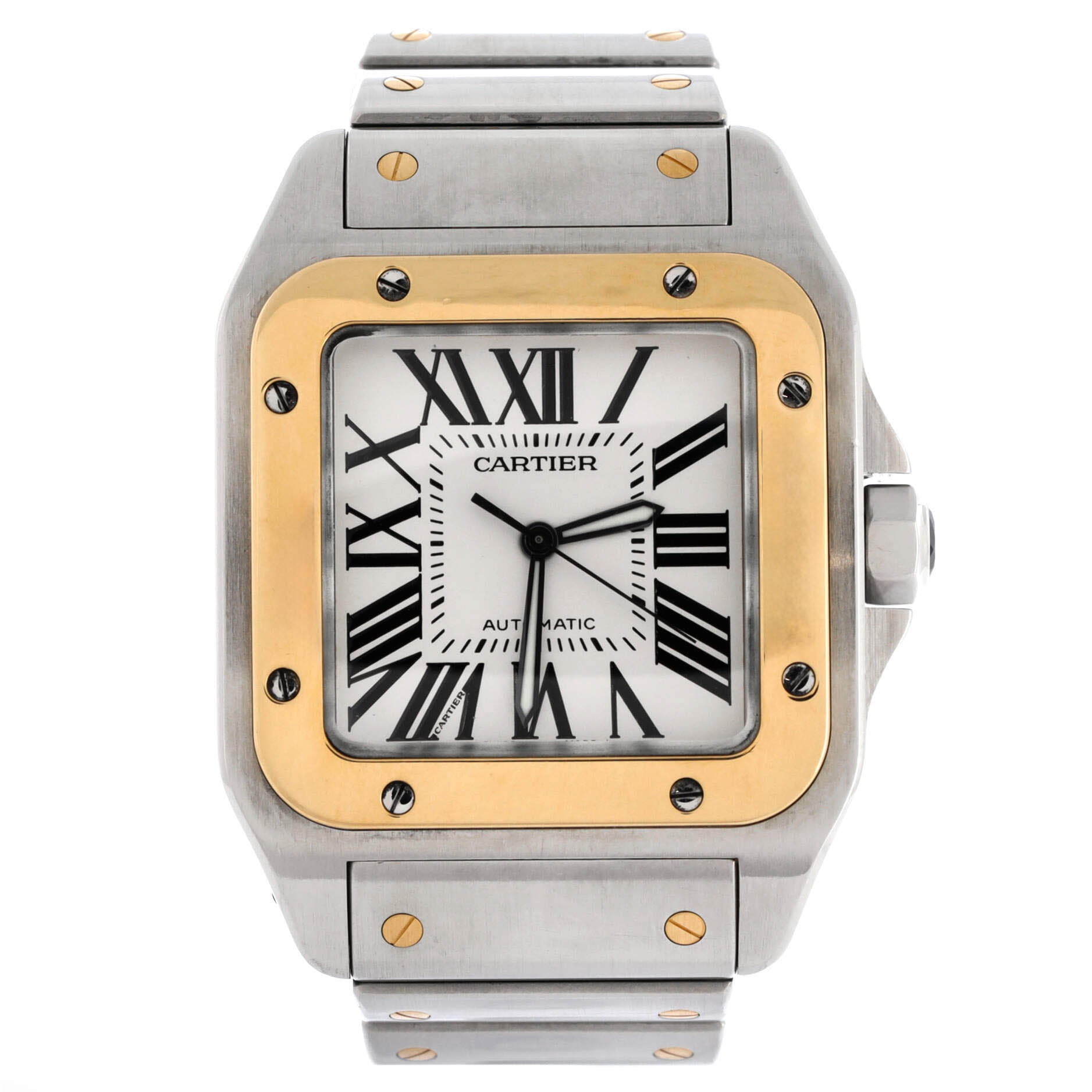 Santos 100 Automatic Watch Stainless Steel and Yellow Gold 40