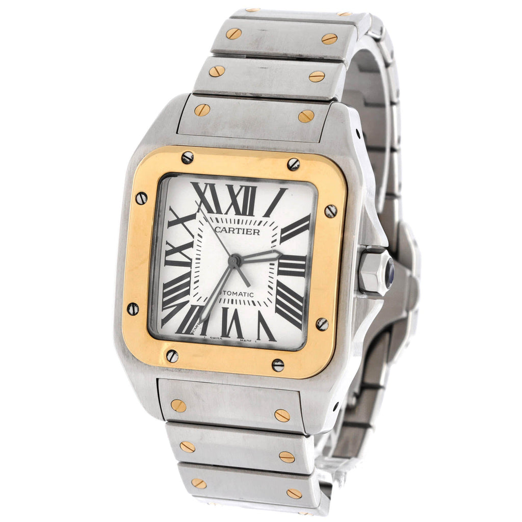 Santos 100 Automatic Watch Stainless Steel and Yellow Gold 40