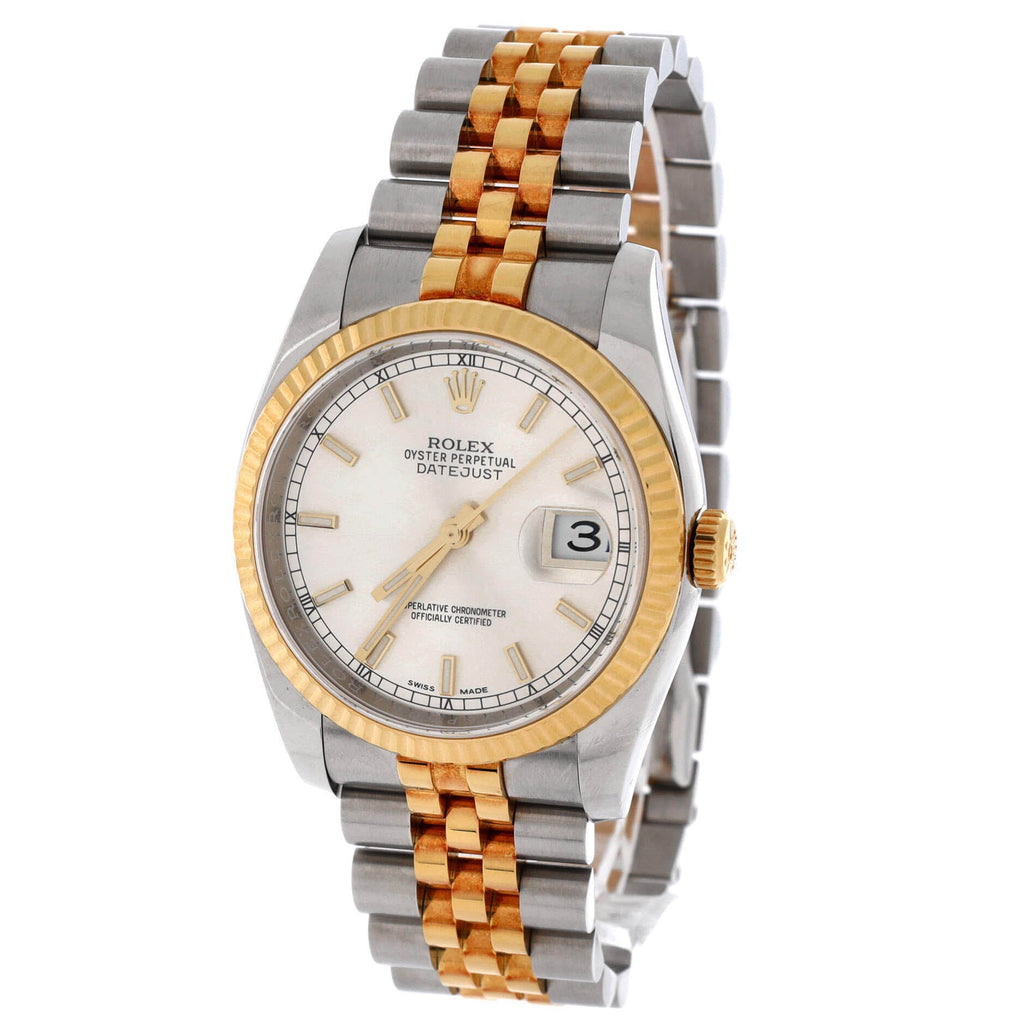 Oyster Perpetual Datejust Automatic Watch Stainless Steel and Yellow Gold 36