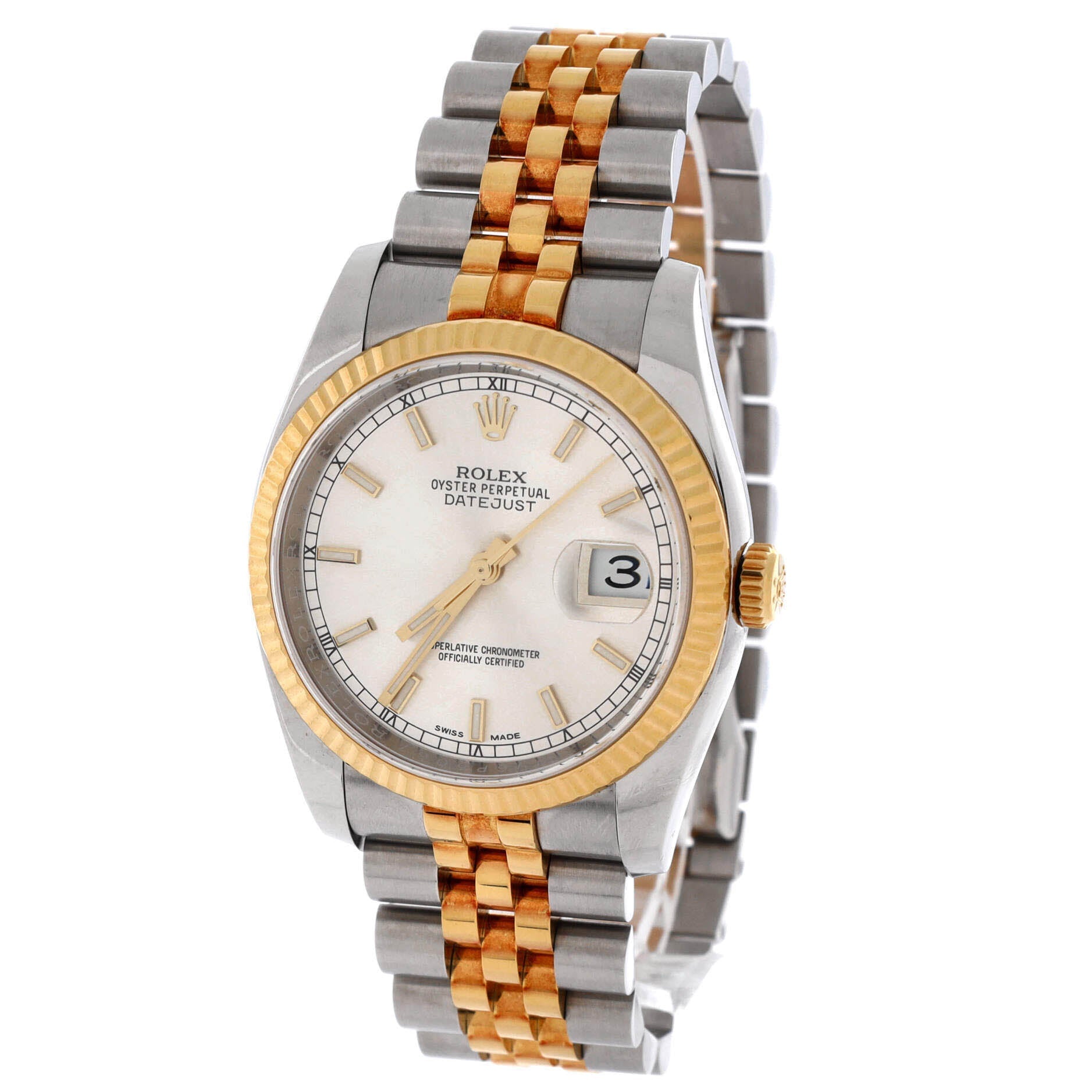 Oyster Perpetual Datejust Automatic Watch Stainless Steel and Yellow Gold 36