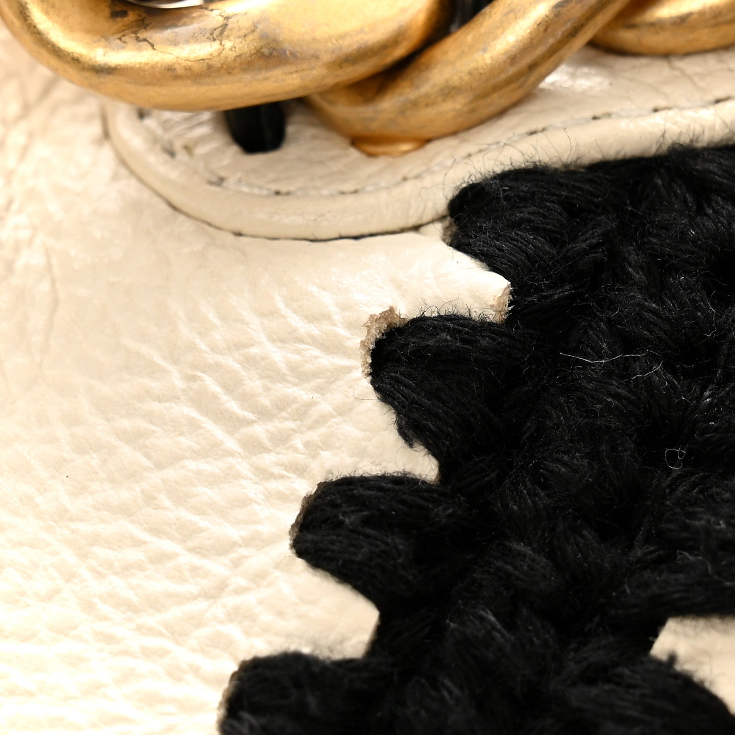 Calfskin Crochet Medium Chanel 19 Flap White Black