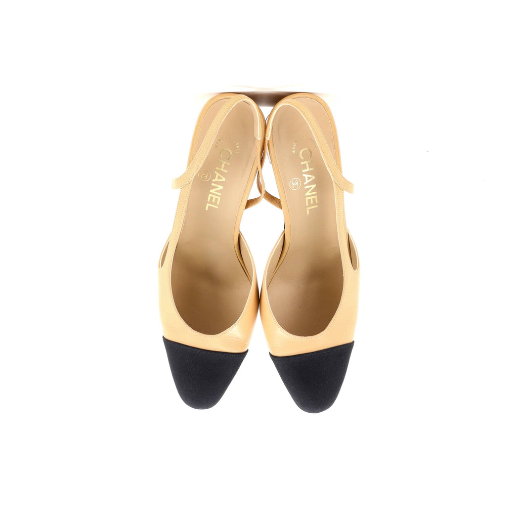Women’s Cap Toe Slingback Pumps Leather