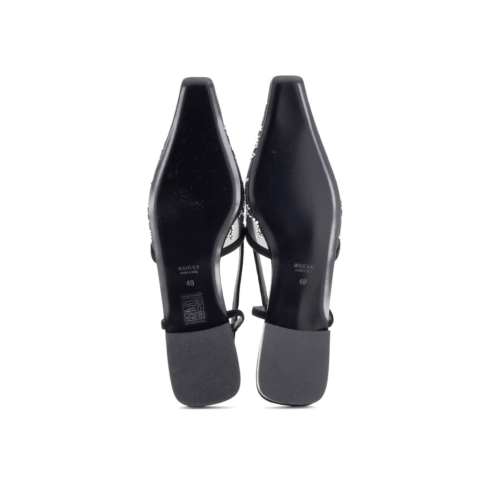 Women's Slingback Flats Crystal GG Embellished Mesh