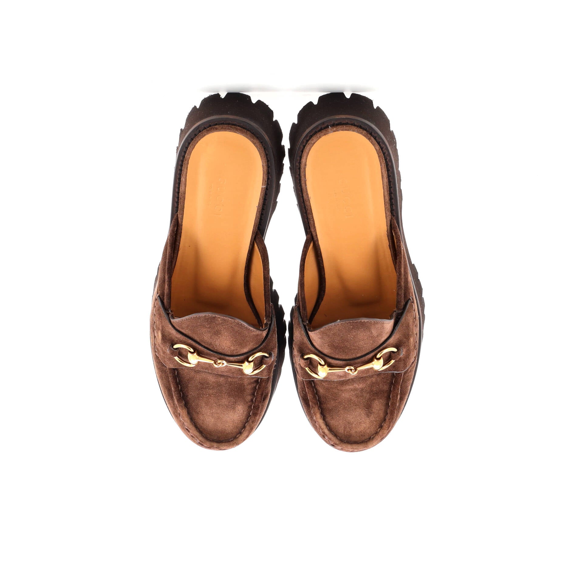 Women's Horsebit Flatform Mules Suede