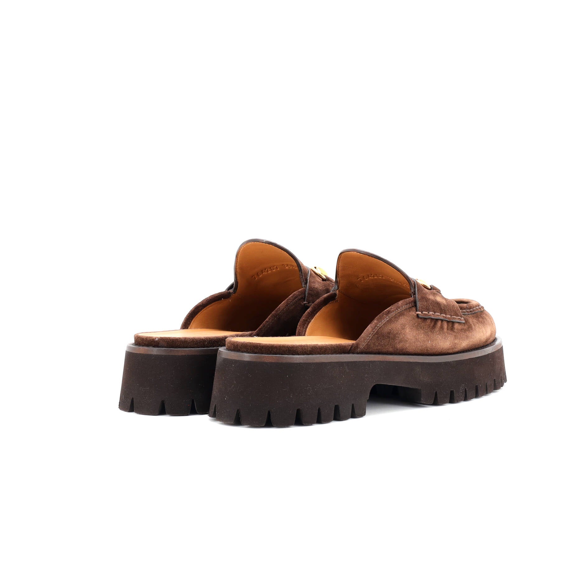 Women's Horsebit Flatform Mules Suede