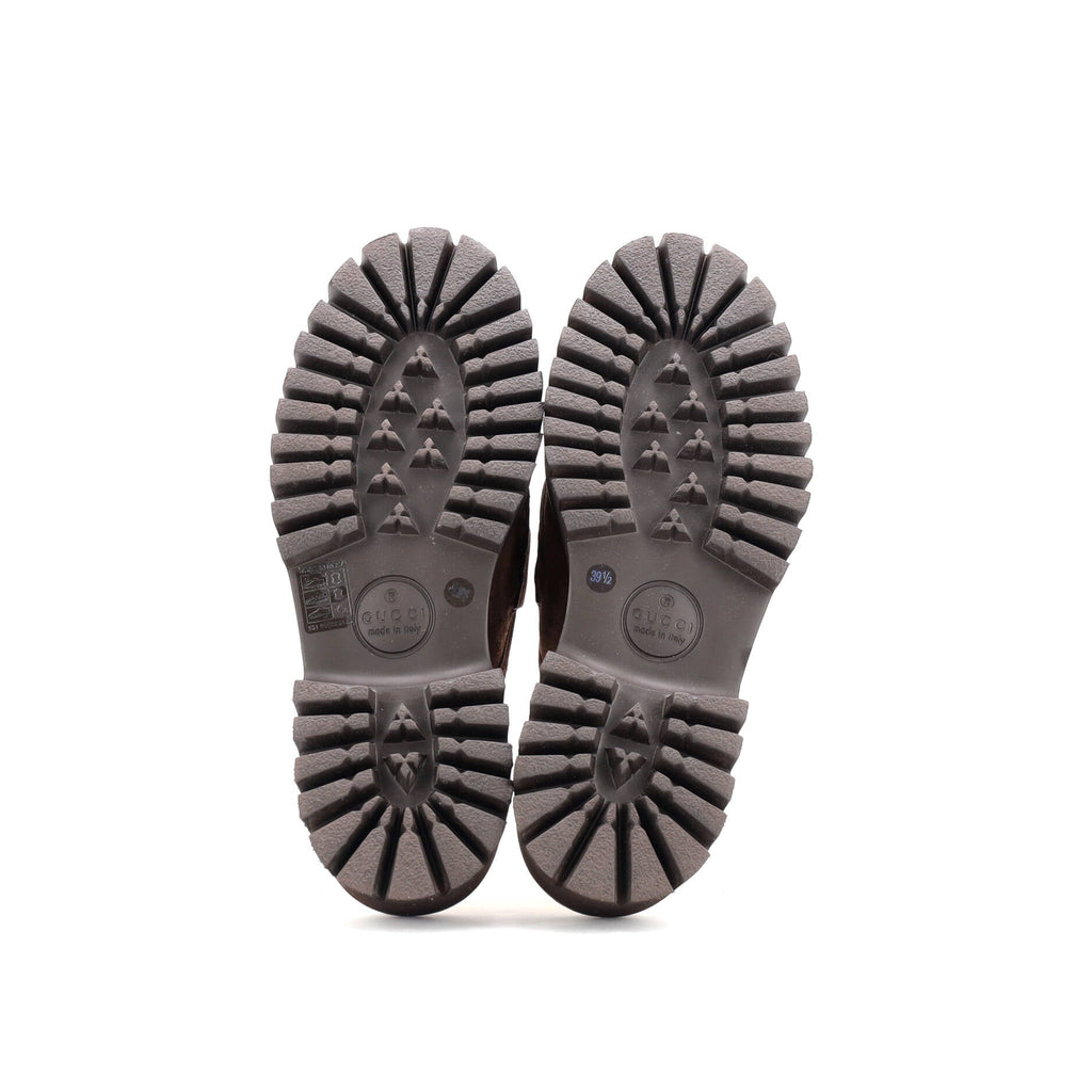 Women's Horsebit Flatform Mules Suede