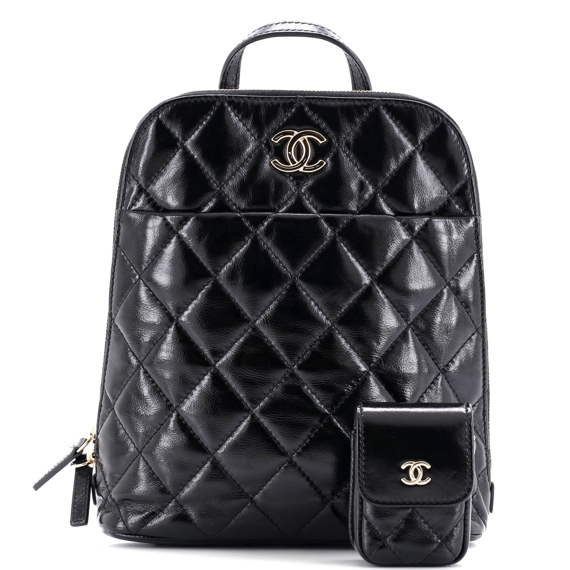 My Pocket Backpack Quilted Shiny Calfskin