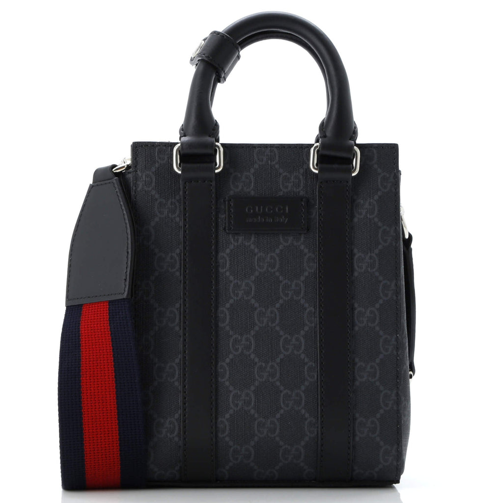 Convertible Web Open Tote GG Coated Canvas Mini