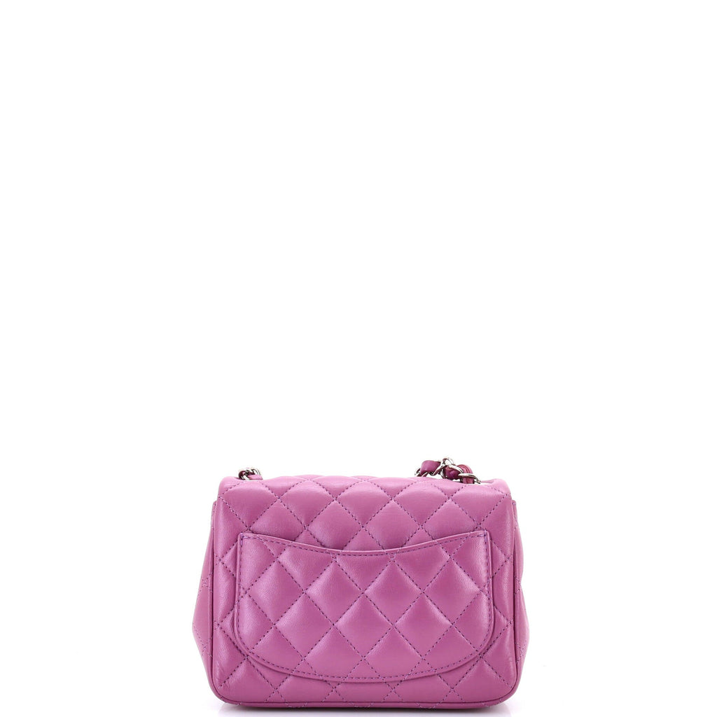 Square Classic Single Flap Bag Quilted Lambskin Mini
