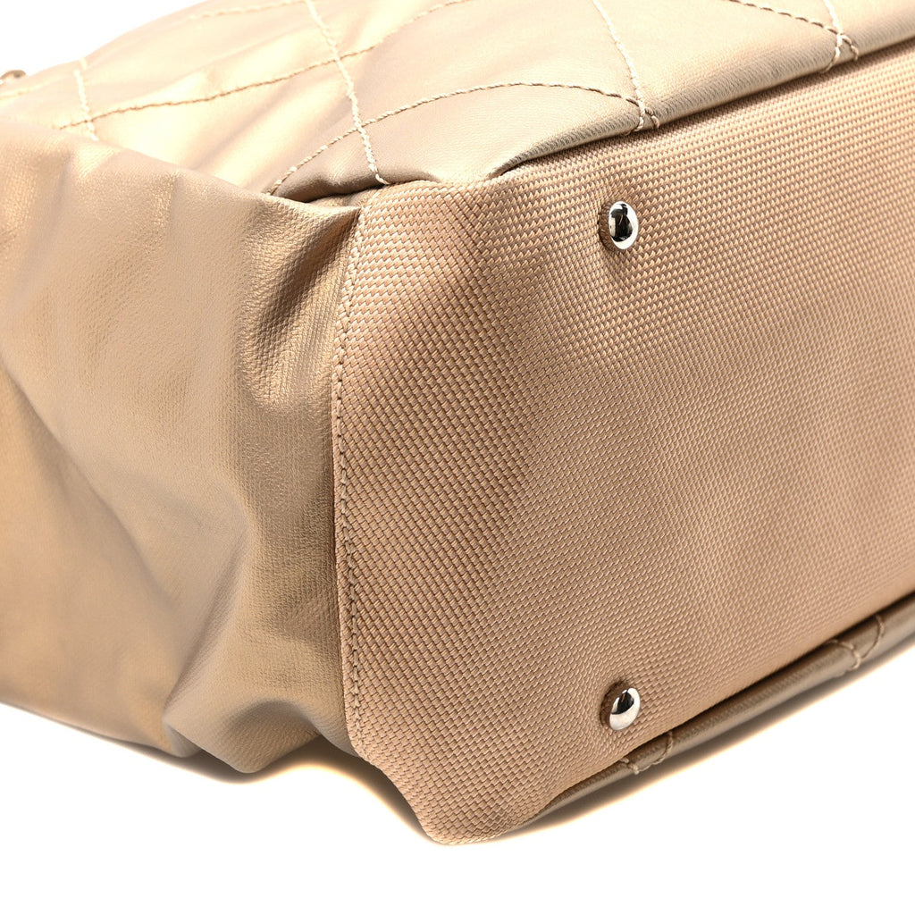 Metallic Coated Canvas Large Paris Biarritz Tote Gold
