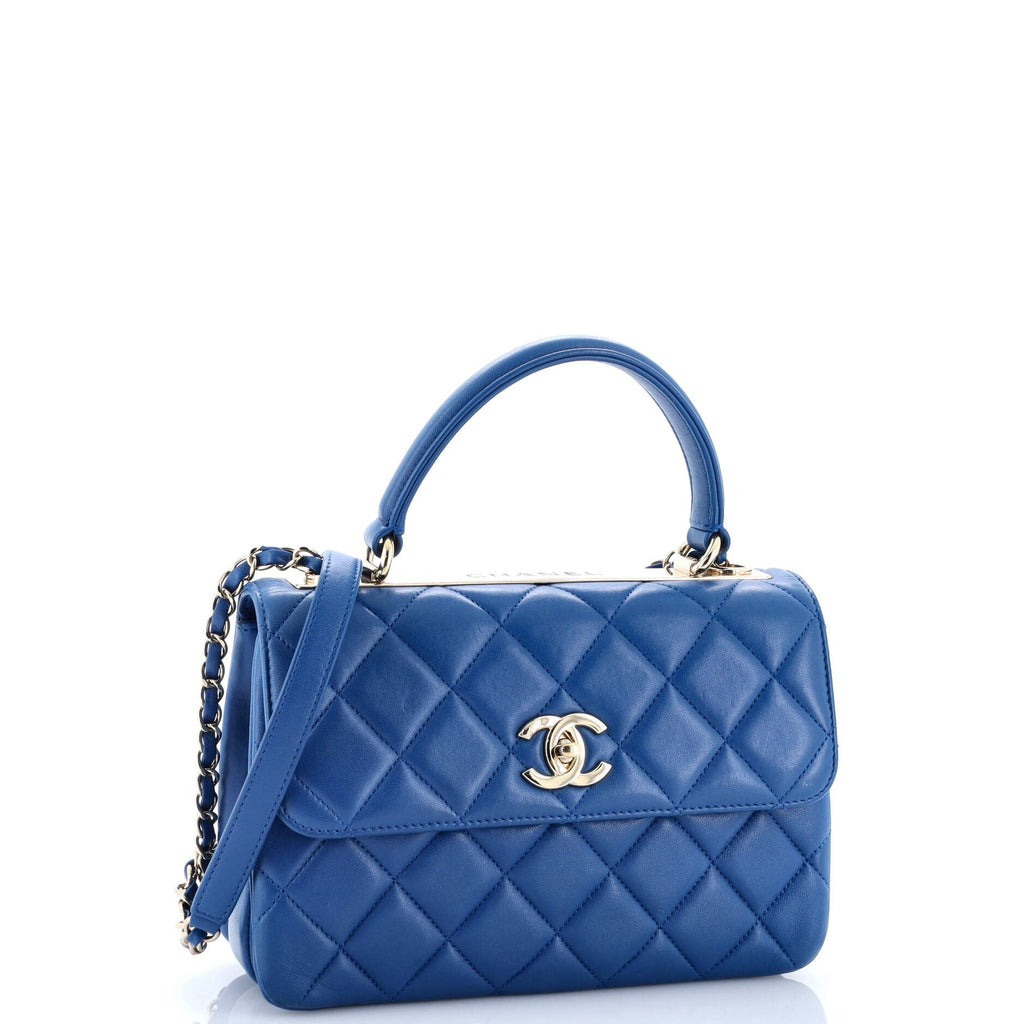 Trendy CC Top Handle Bag Quilted Lambskin Small