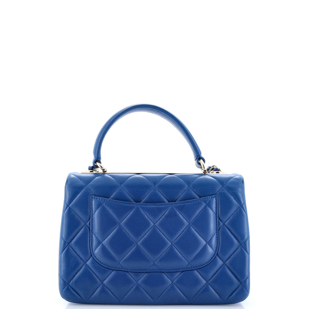 Trendy CC Top Handle Bag Quilted Lambskin Small