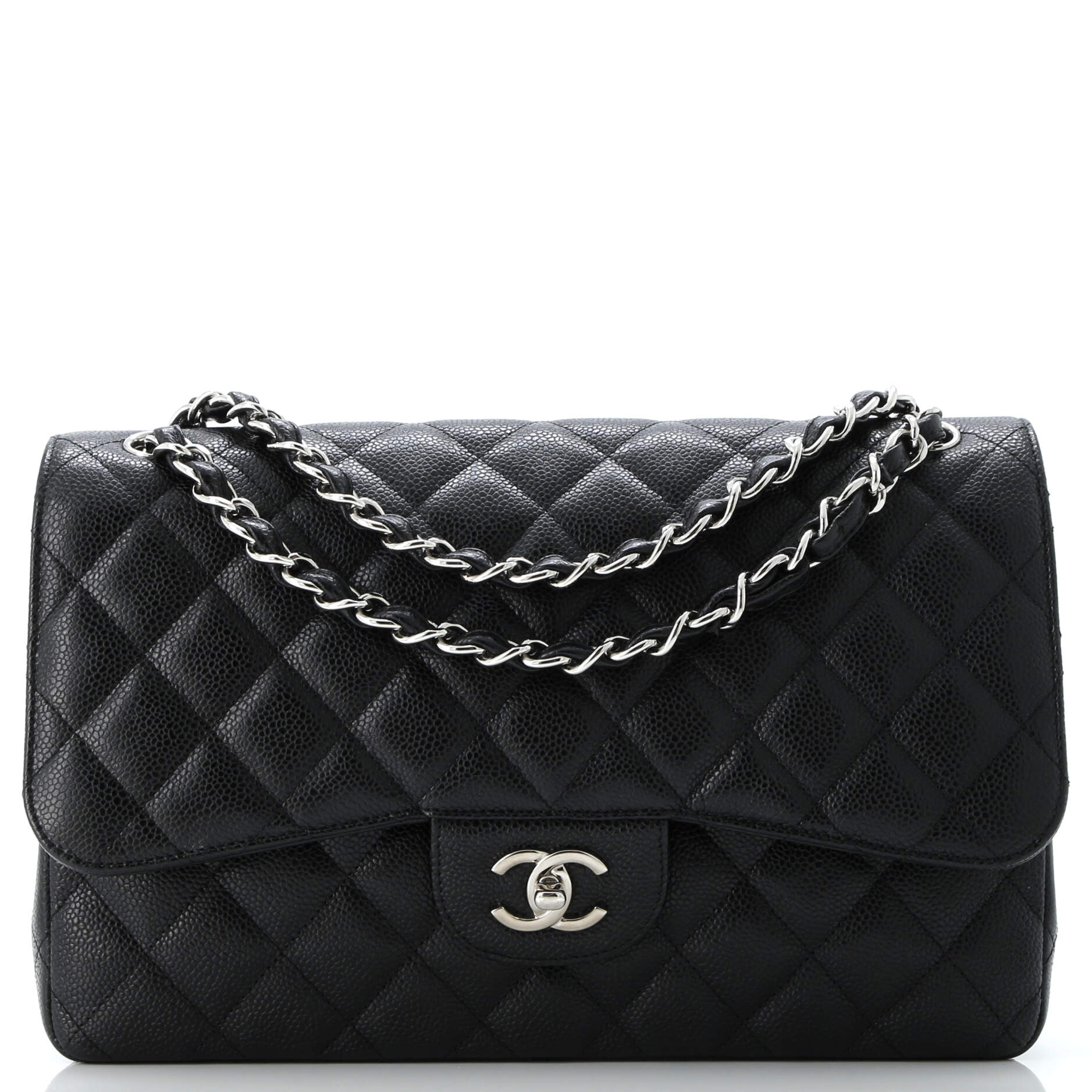 Classic Double Flap Bag Quilted Caviar Jumbo