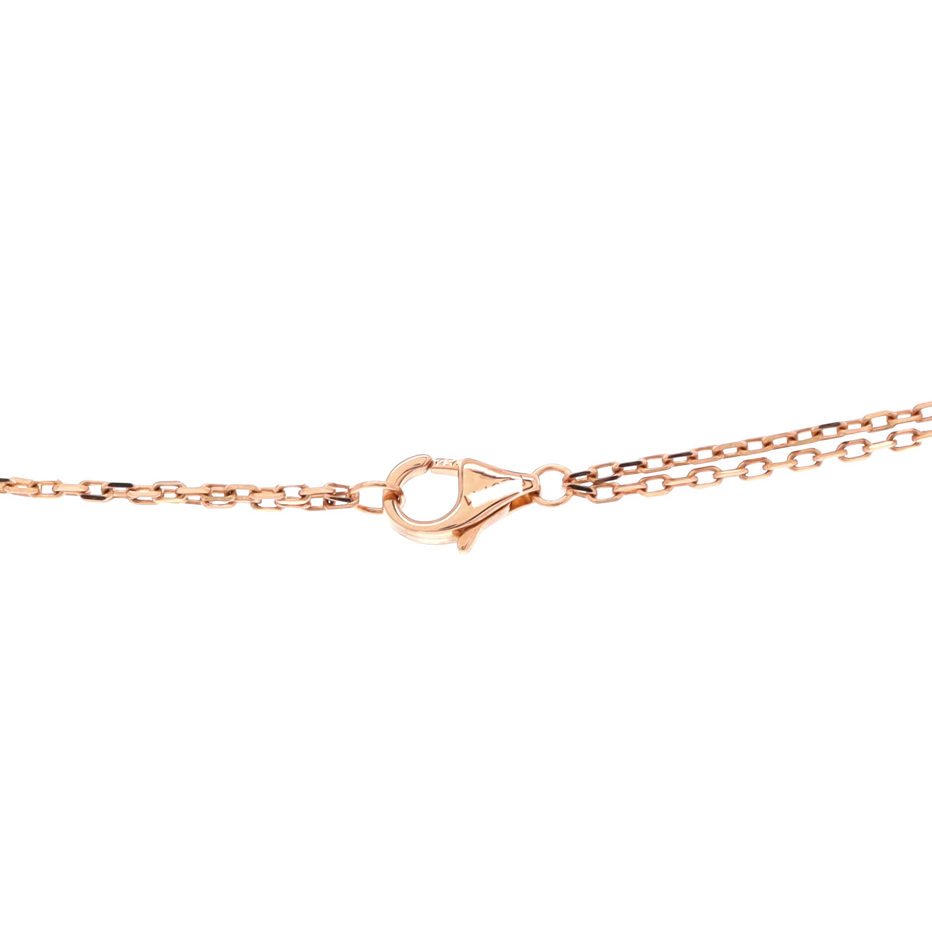 2 Diamonds Love Pendant Necklace 18K Rose Gold and Diamonds