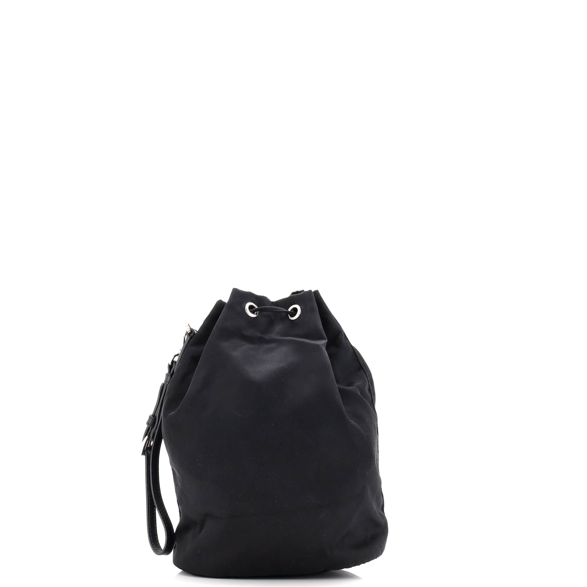 Drawstring Wristlet Bucket Bag Tessuto Small
