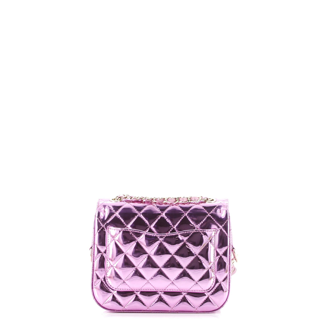 Classic Single Flap Bag with Star Coin Purse Quilted Metallic Leather Mini