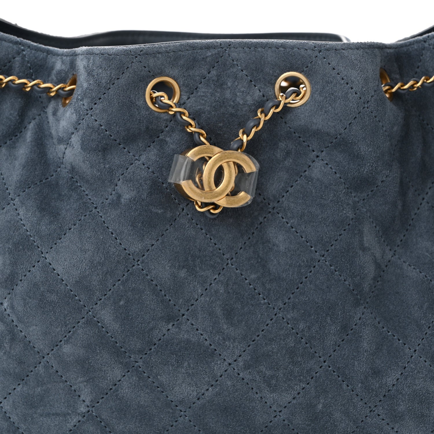 Suede Quilted Small Chanel 25 Handbag Blue
