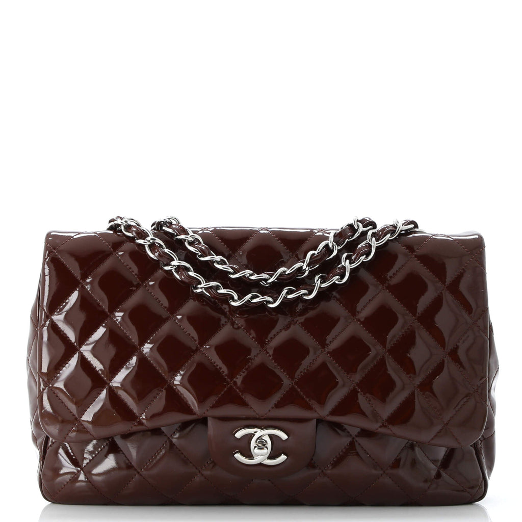 Classic Double Flap Bag Quilted Patent Jumbo