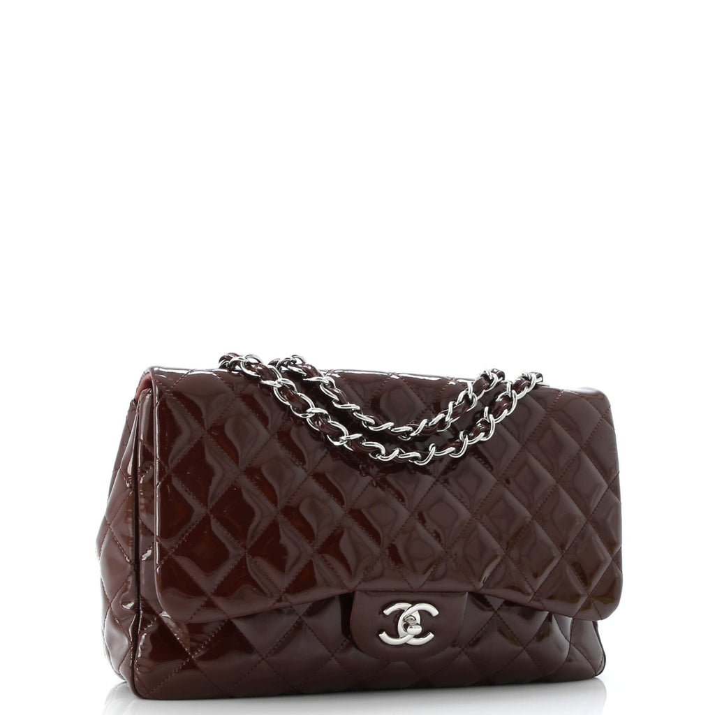 Classic Double Flap Bag Quilted Patent Jumbo