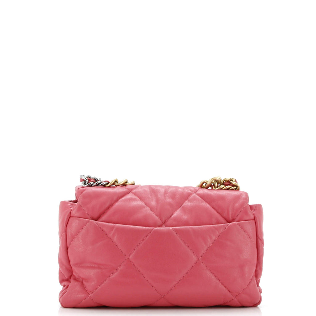 19 Flap Bag Quilted Leather Large