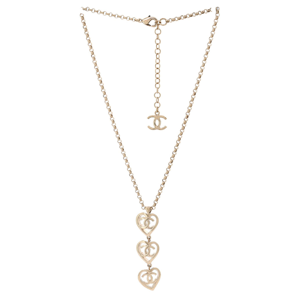 Coco In Love Heart CC Link Necklace Metal