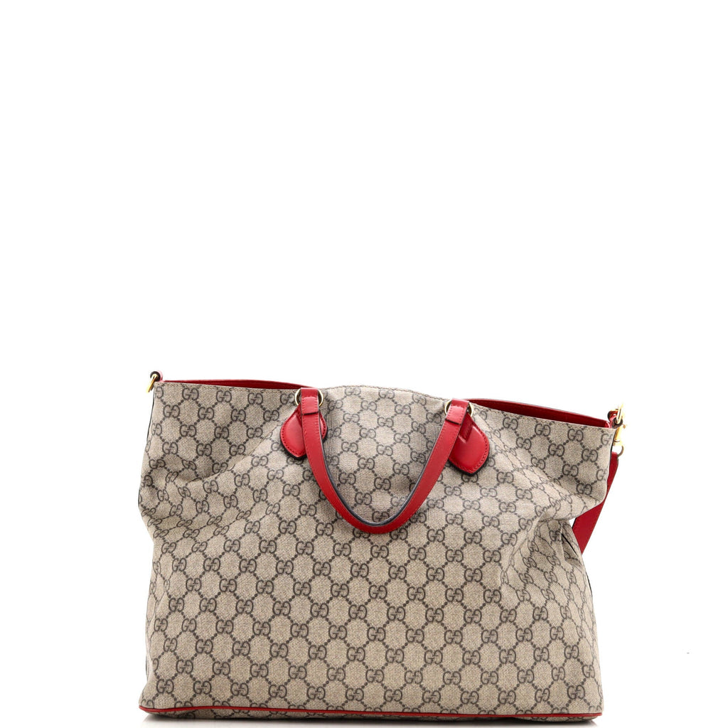 Convertible Soft Tote Embroidered GG Coated Canvas Medium