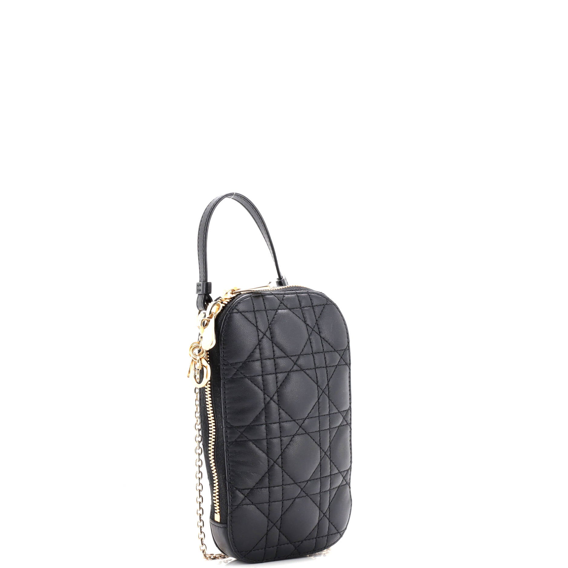 Lady Dior Phone Holder on Chain Cannage Quilt Lambskin