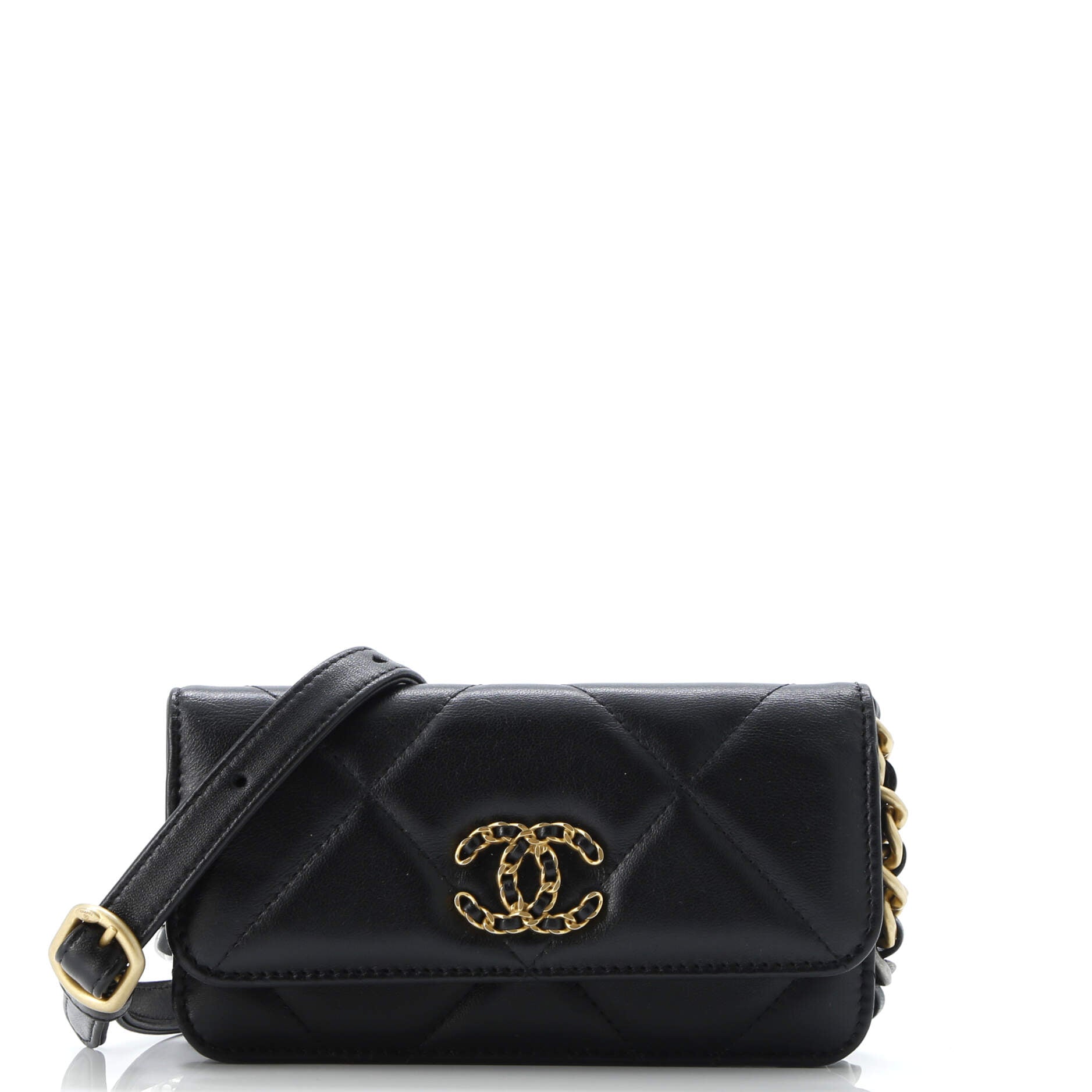 19 Clutch With Chain Quilted Lambskin