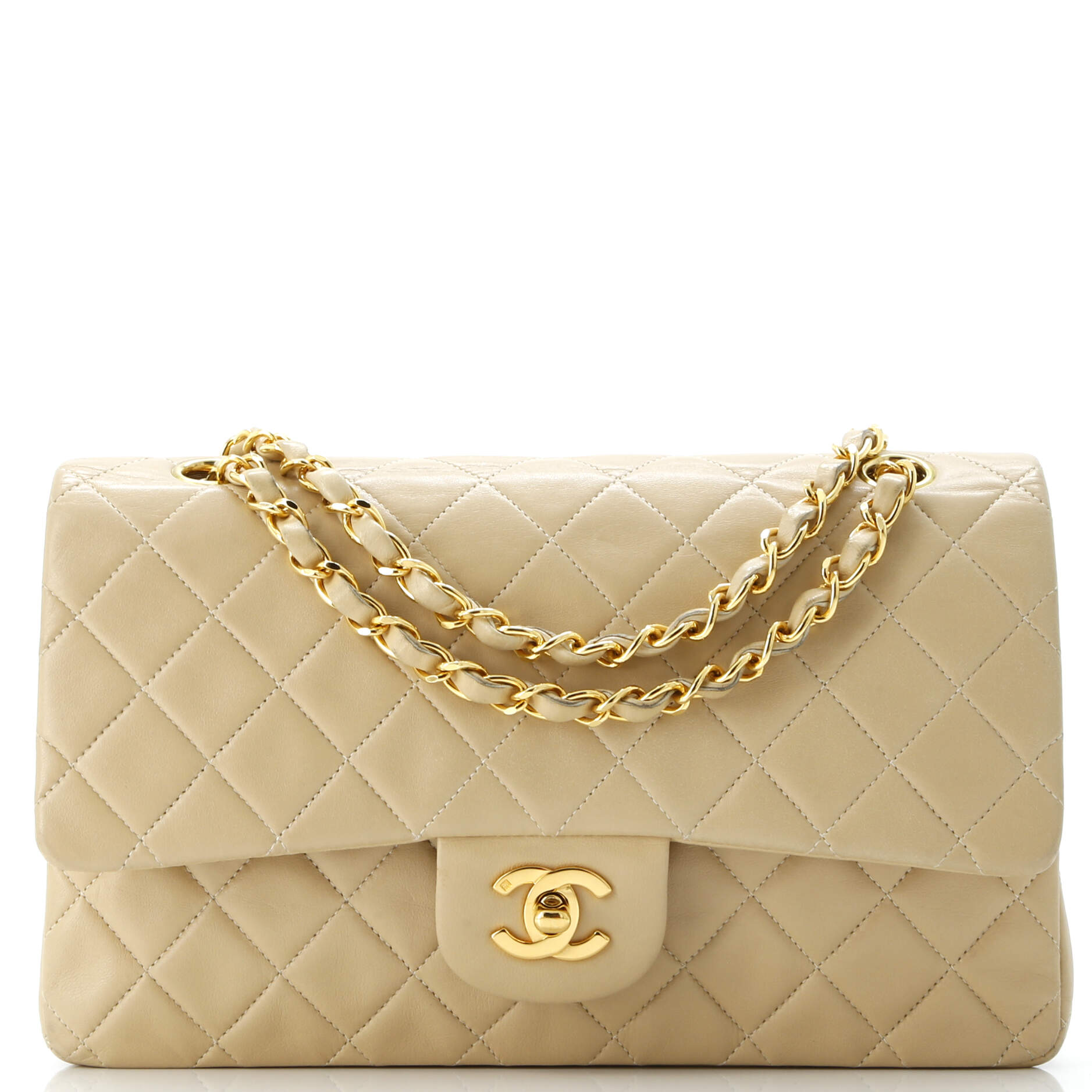 Vintage Classic Double Flap Bag Quilted Lambskin Medium
