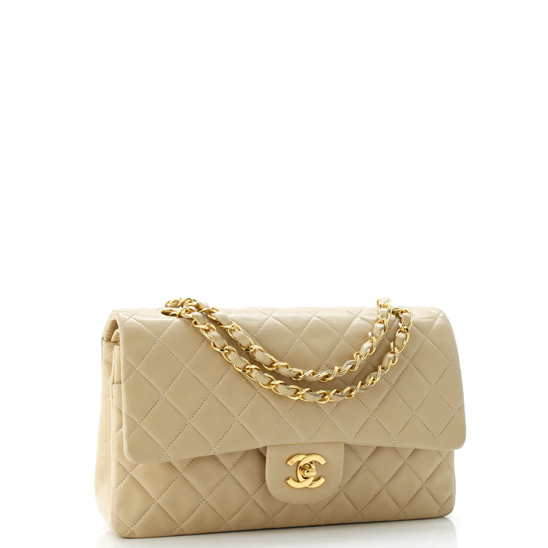 Vintage Classic Double Flap Bag Quilted Lambskin Medium