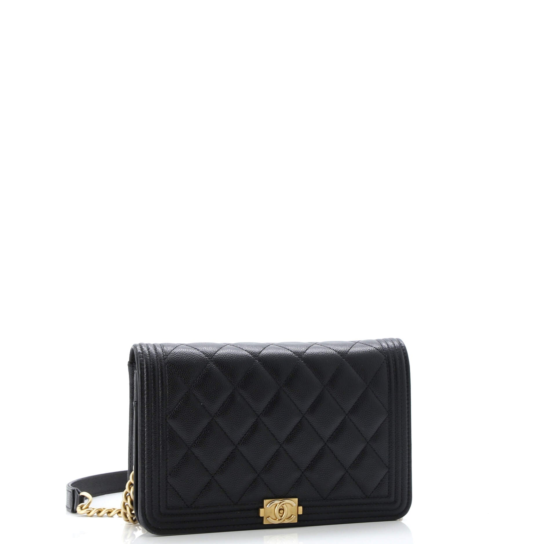 Boy Wallet on Chain Quilted Caviar