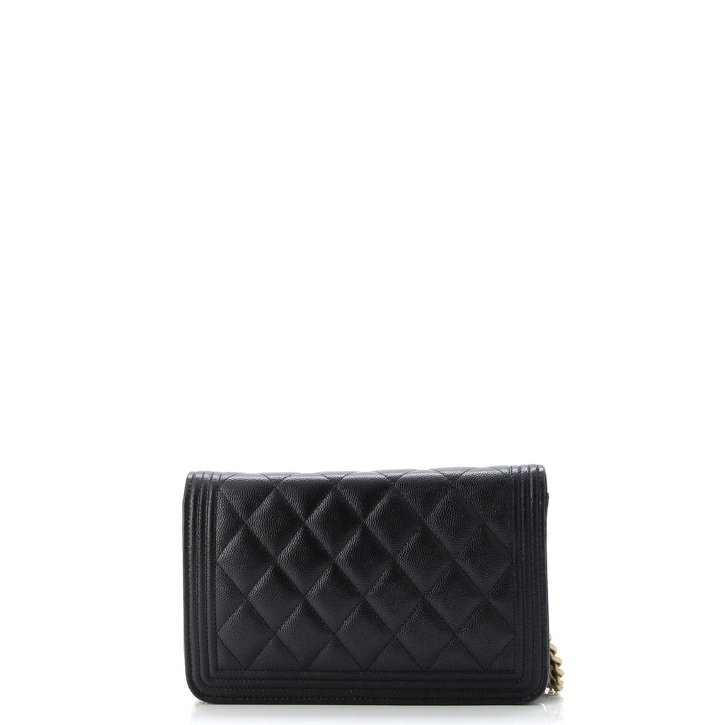Boy Wallet on Chain Quilted Caviar
