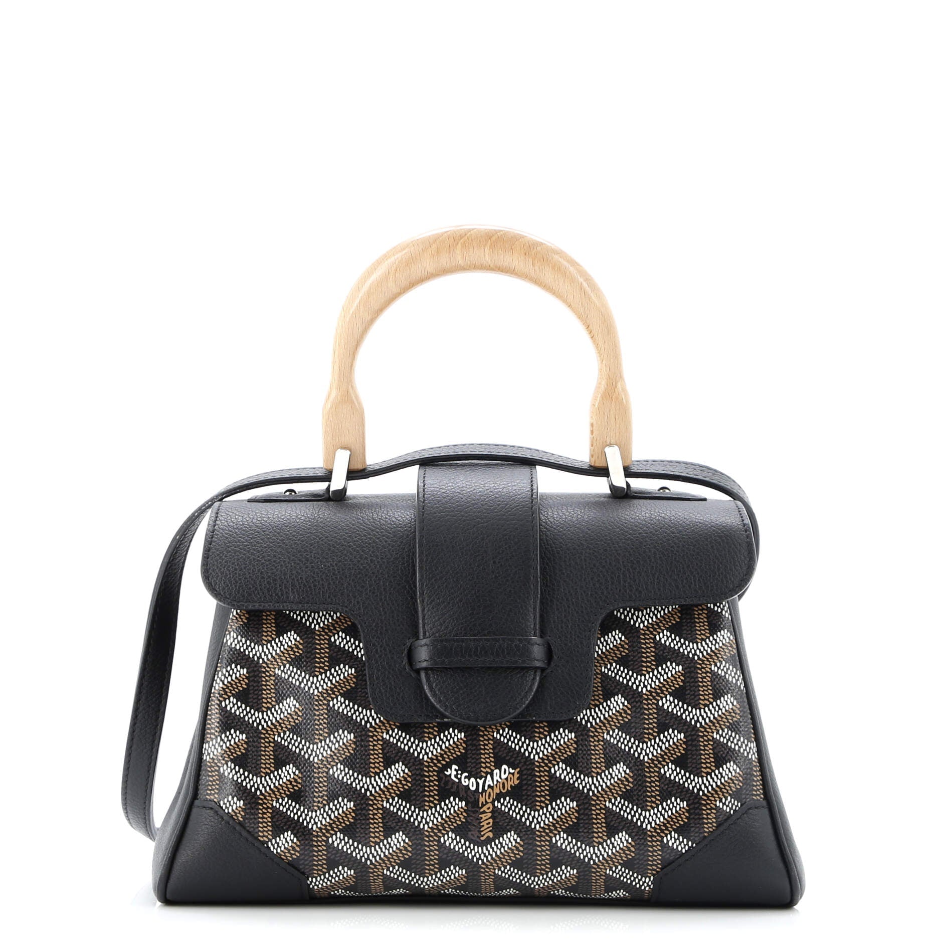 Saigon Top Handle Bag Coated Canvas with Leather Mini